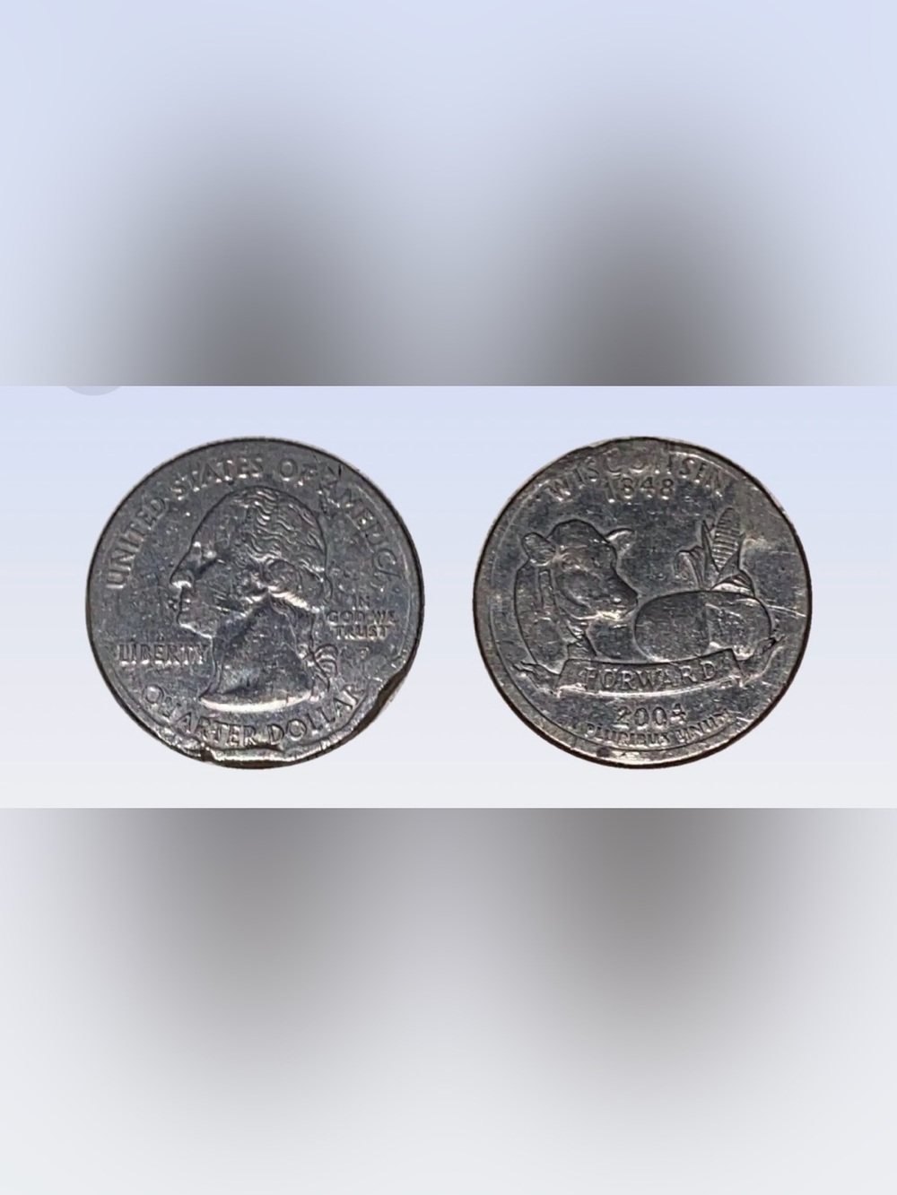 USA 25 cents Wisconsin
State 2004-P-VF U.S.
